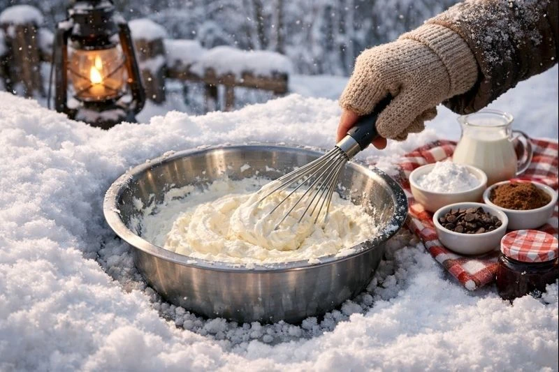 Мороженое в снегу