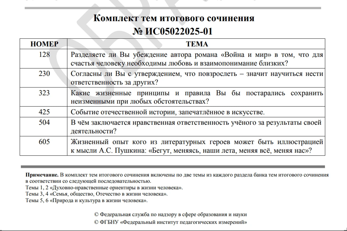 Итоговое сочинение по русскому языку 
