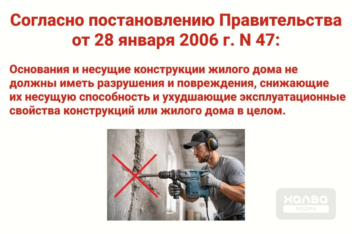можно ли сверлить несущую стену