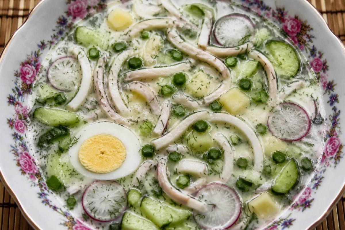 окрошка с кальмарами