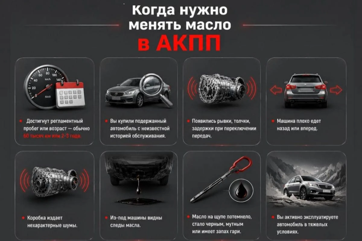 когда менять масло в акпп