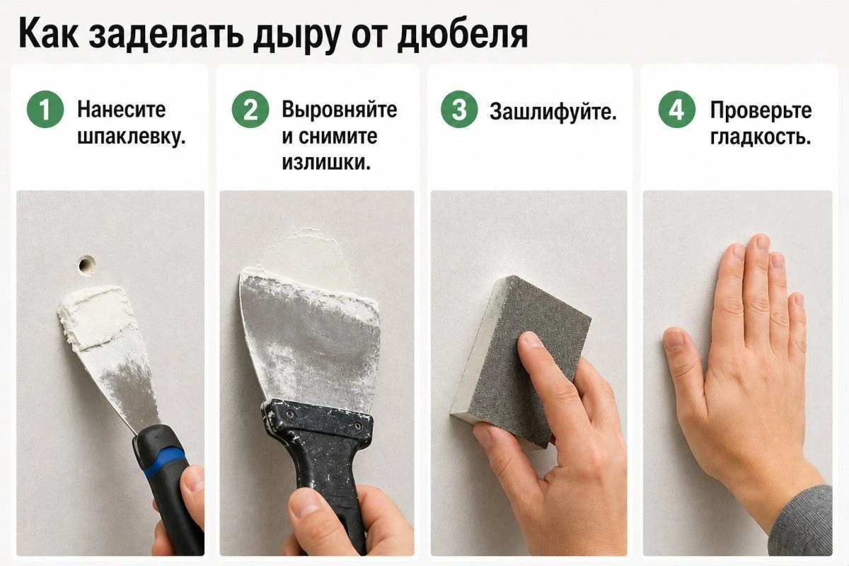как заделать дыру в гипсокартоне на потолке