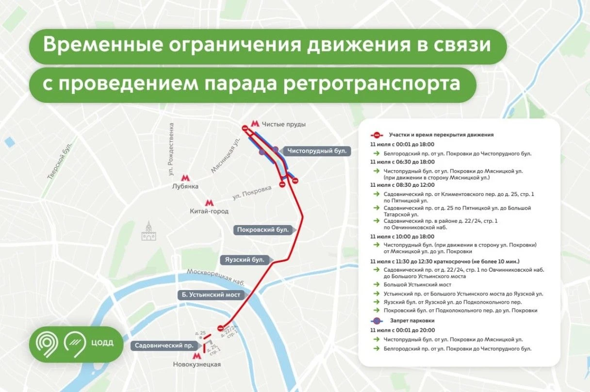  карта перекрытий движения транспорта