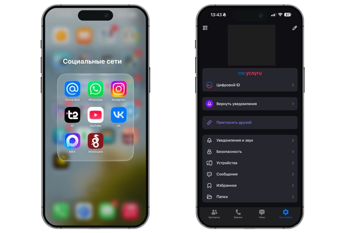 Мобильное приложение. Источник: Max на iPhone
