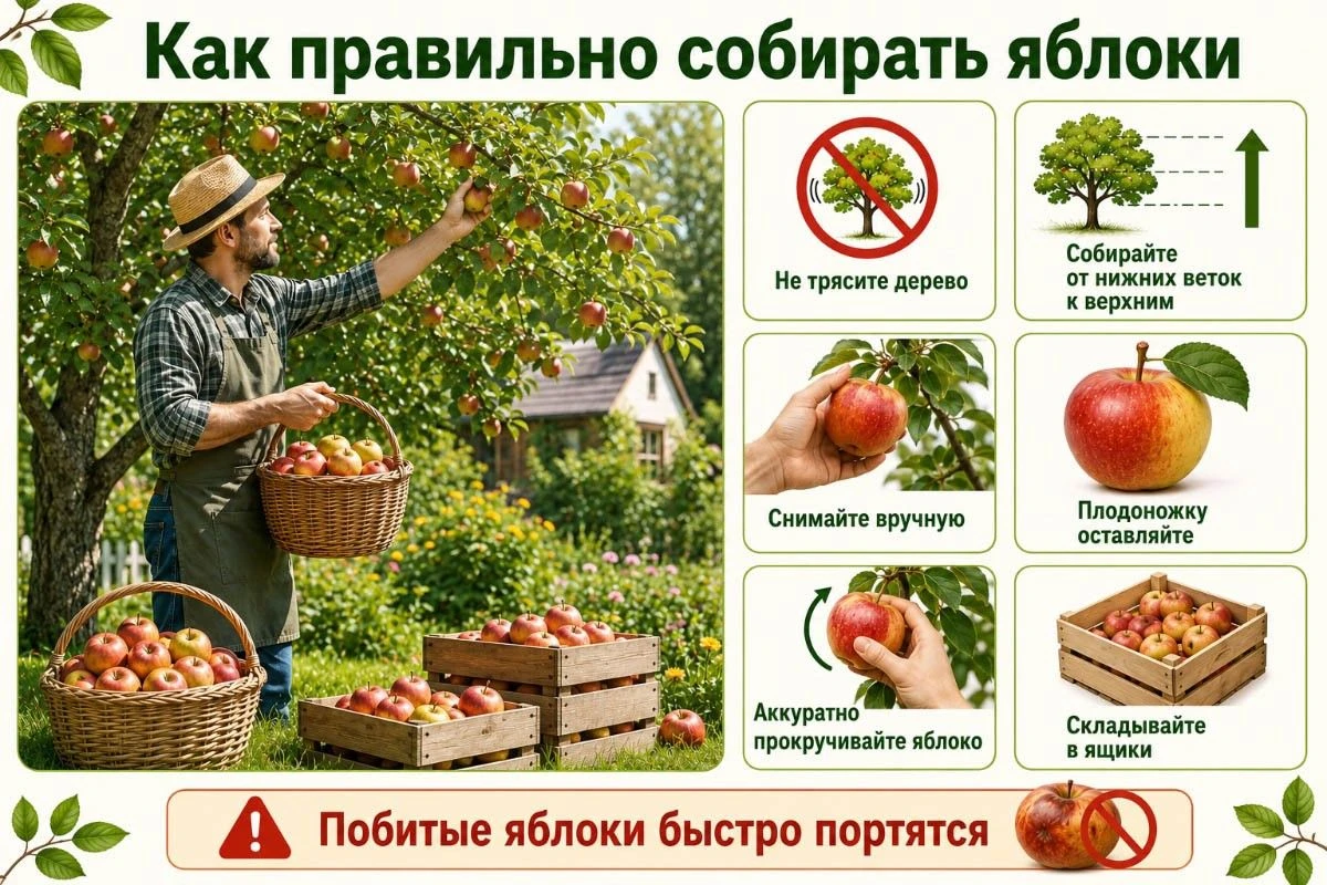 когда собирают яблоки в саду