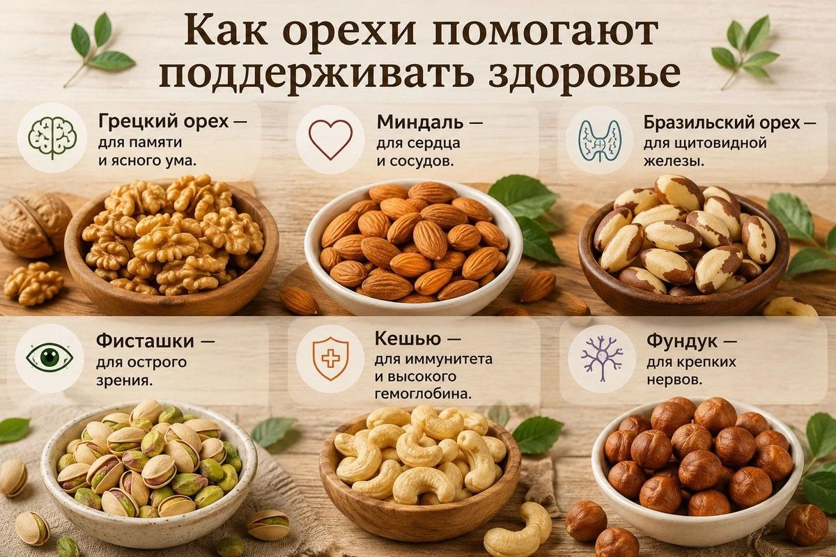 польза орехов
