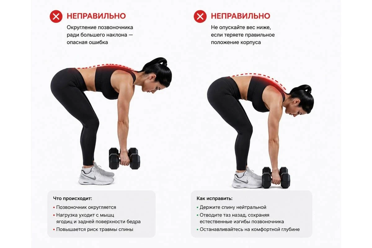 румынская тяга ошибки