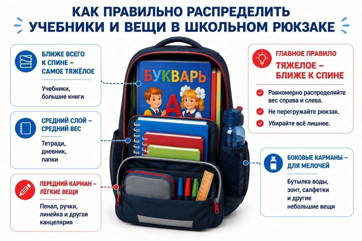как правильно собрать школьный рюкзак