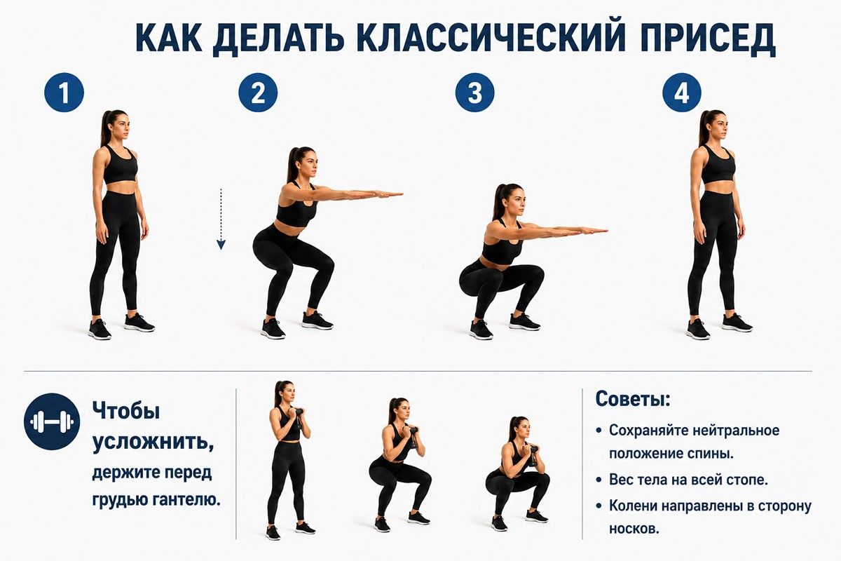 как правильно приседать