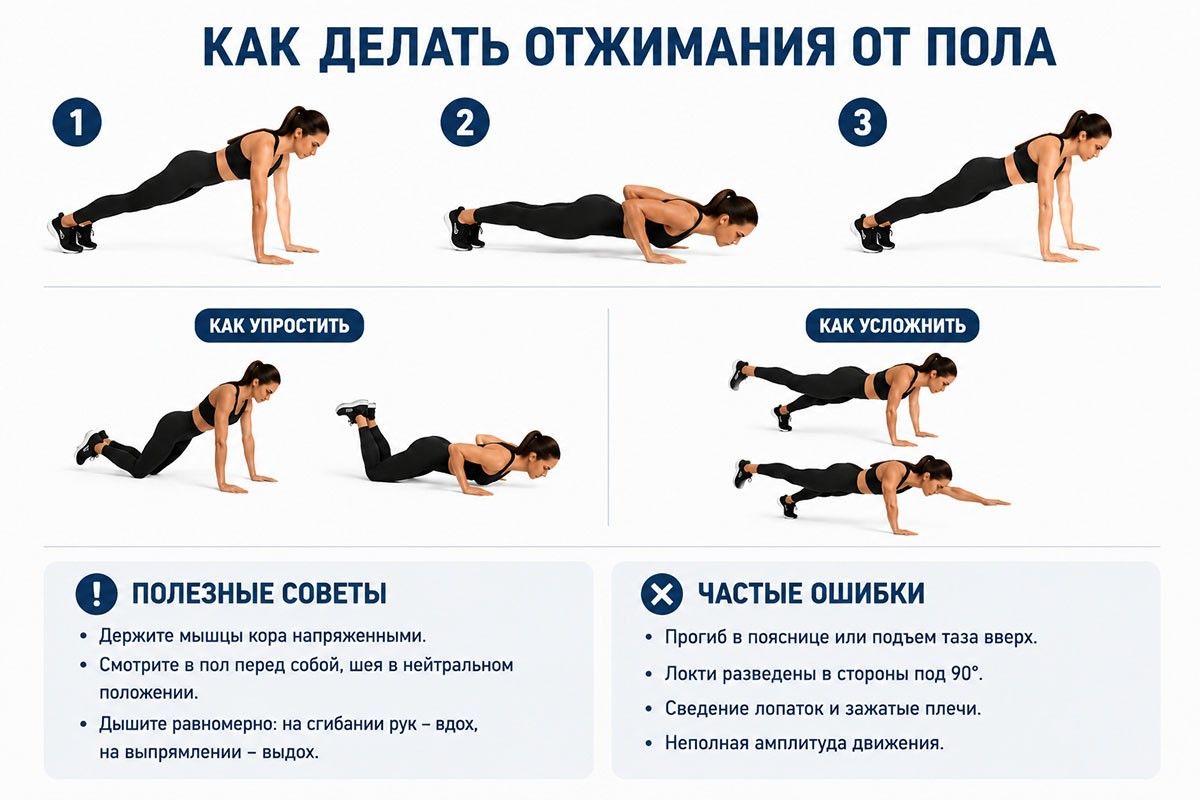 как правильно отжиматься