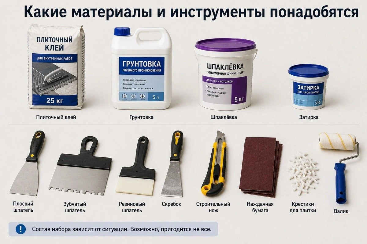 на что приклеить отвалившуюся плитку в ванной