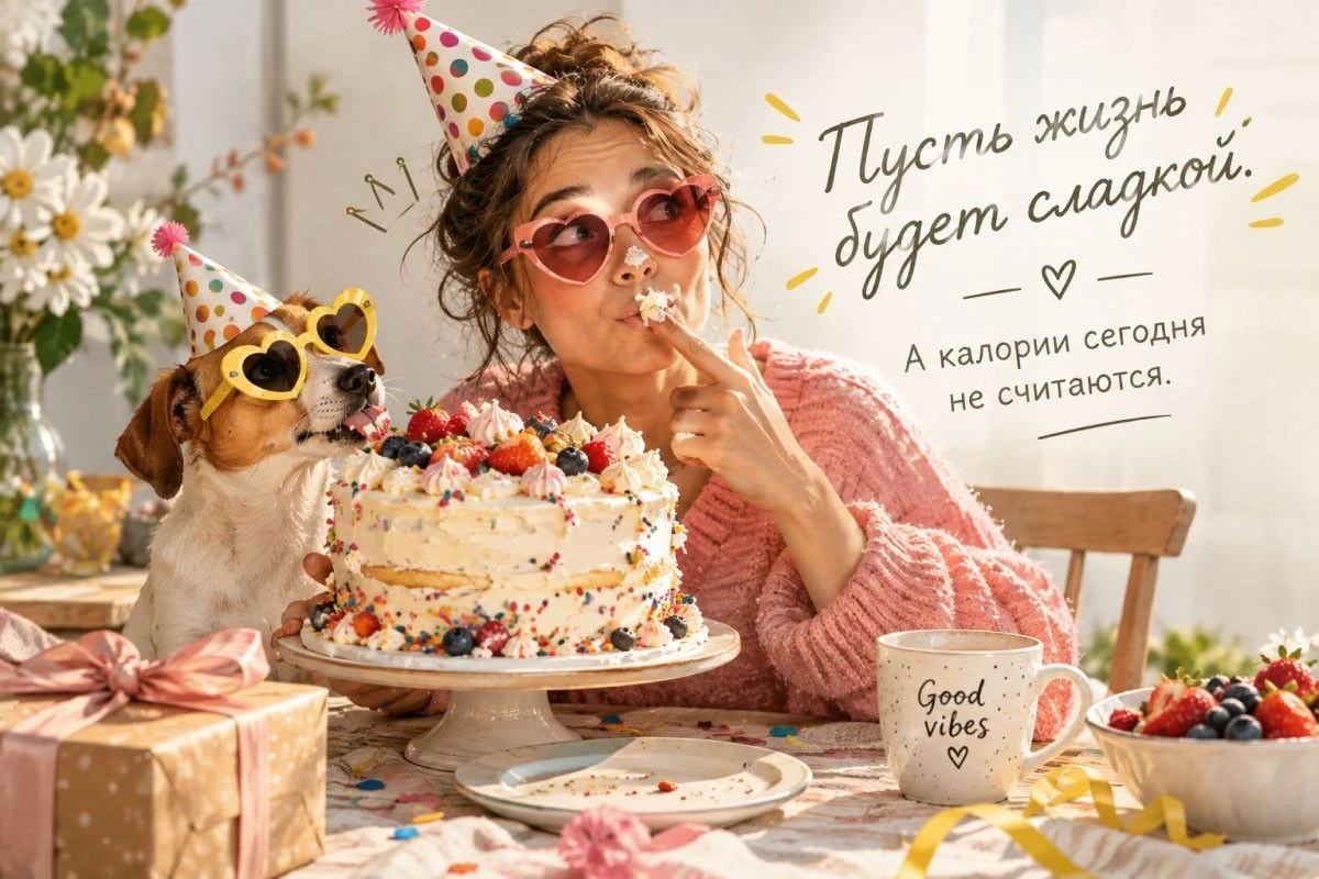 Сегодня можно все. Даже не считать свечи на торте! 