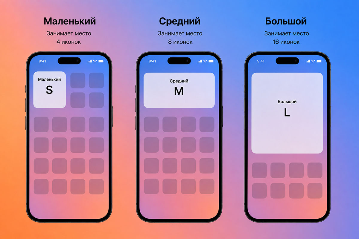 размеры виджетов айфон