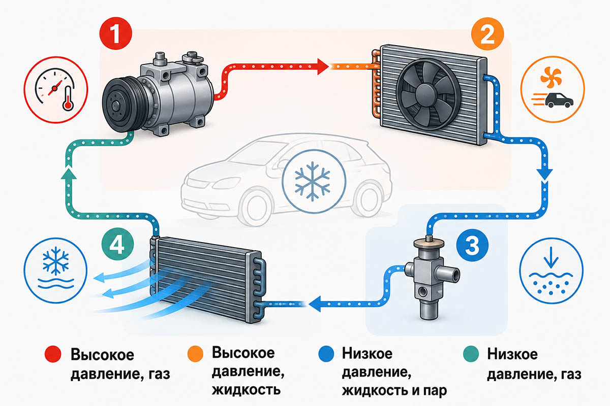 схема работы кондиционера