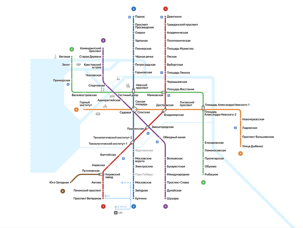 схема метро в Санкт-Петербурге