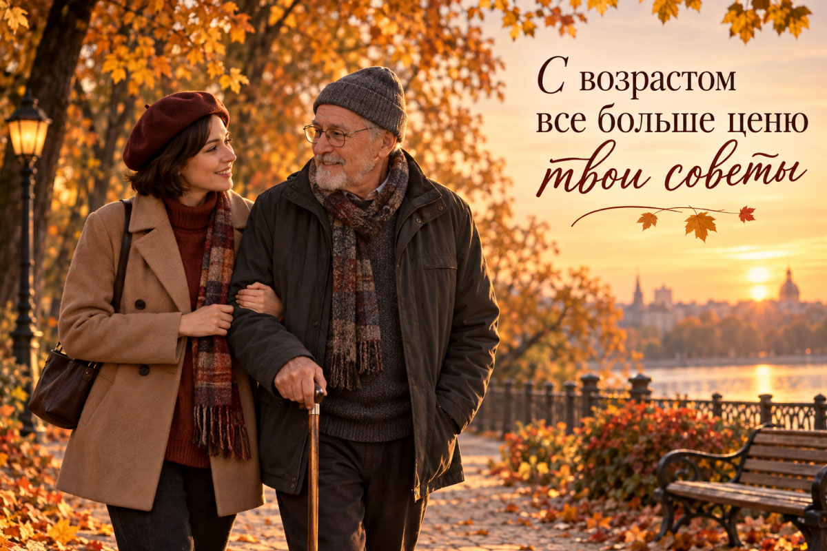 Отец гуляет с дочерью в парке