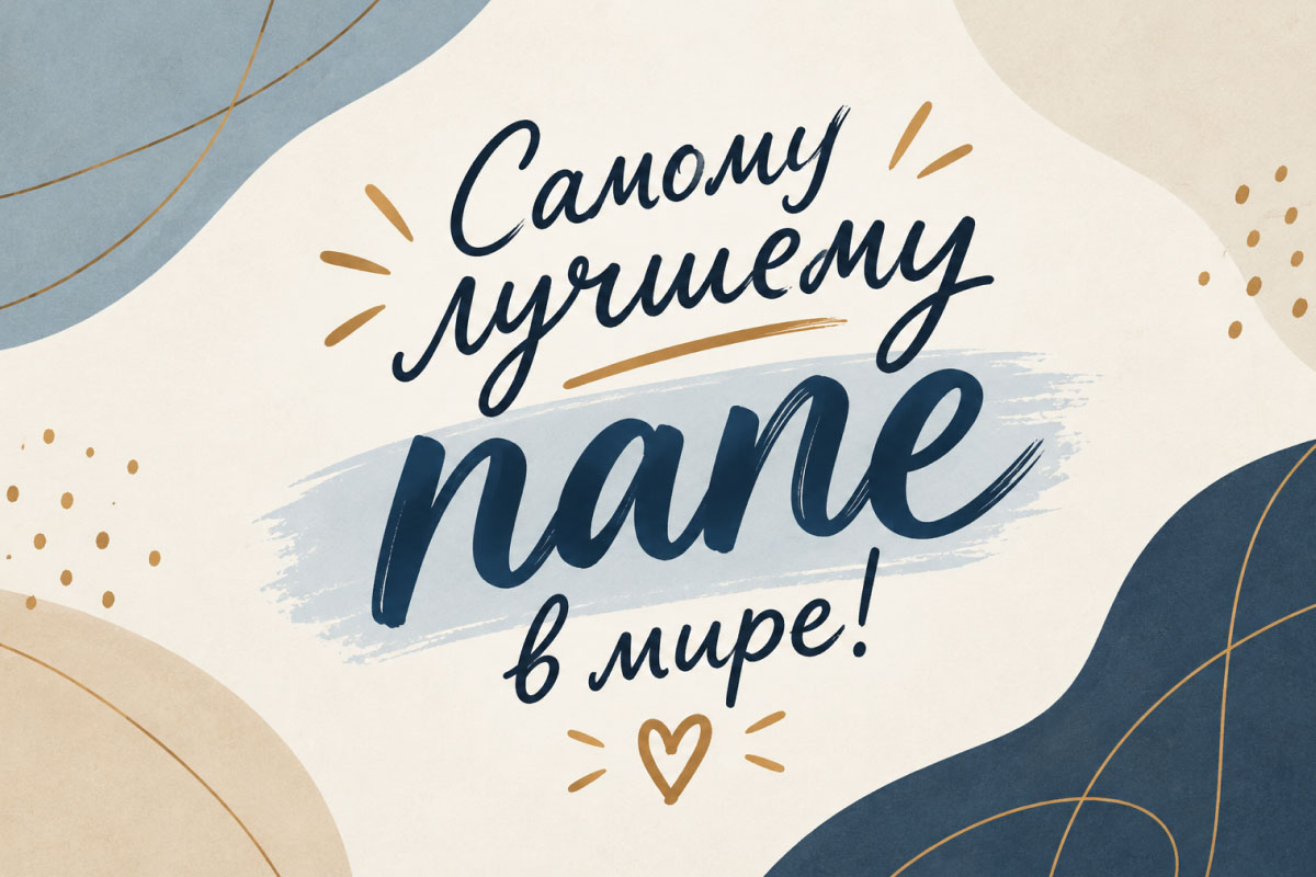 Поздравление с Днем отца на фоне с узорами