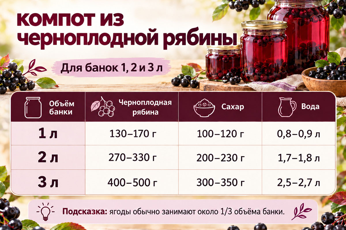 таблица ингредиентов