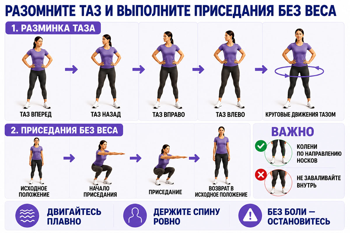 инфографика как приседать