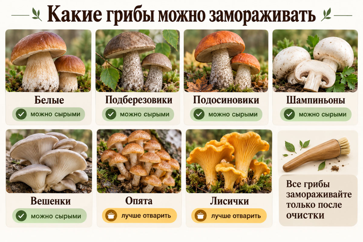 как заморозить грибы