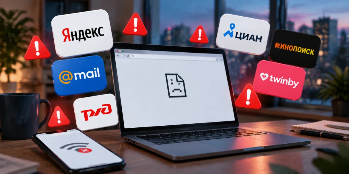 Яндекс, Mail, РЖД и другие сервисы не работают: в российском интернете массовый сбой