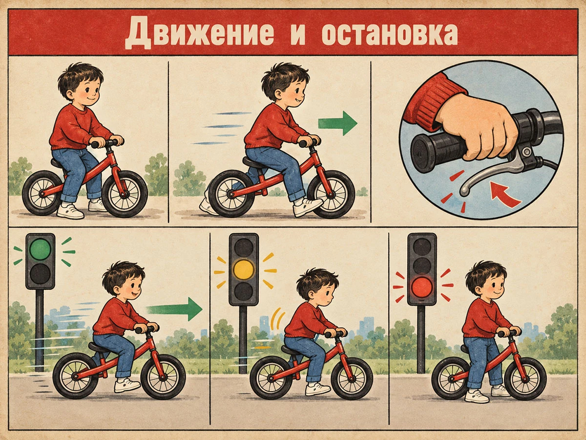 Учимся двигаться и останавливаться. Источник: нейросеть