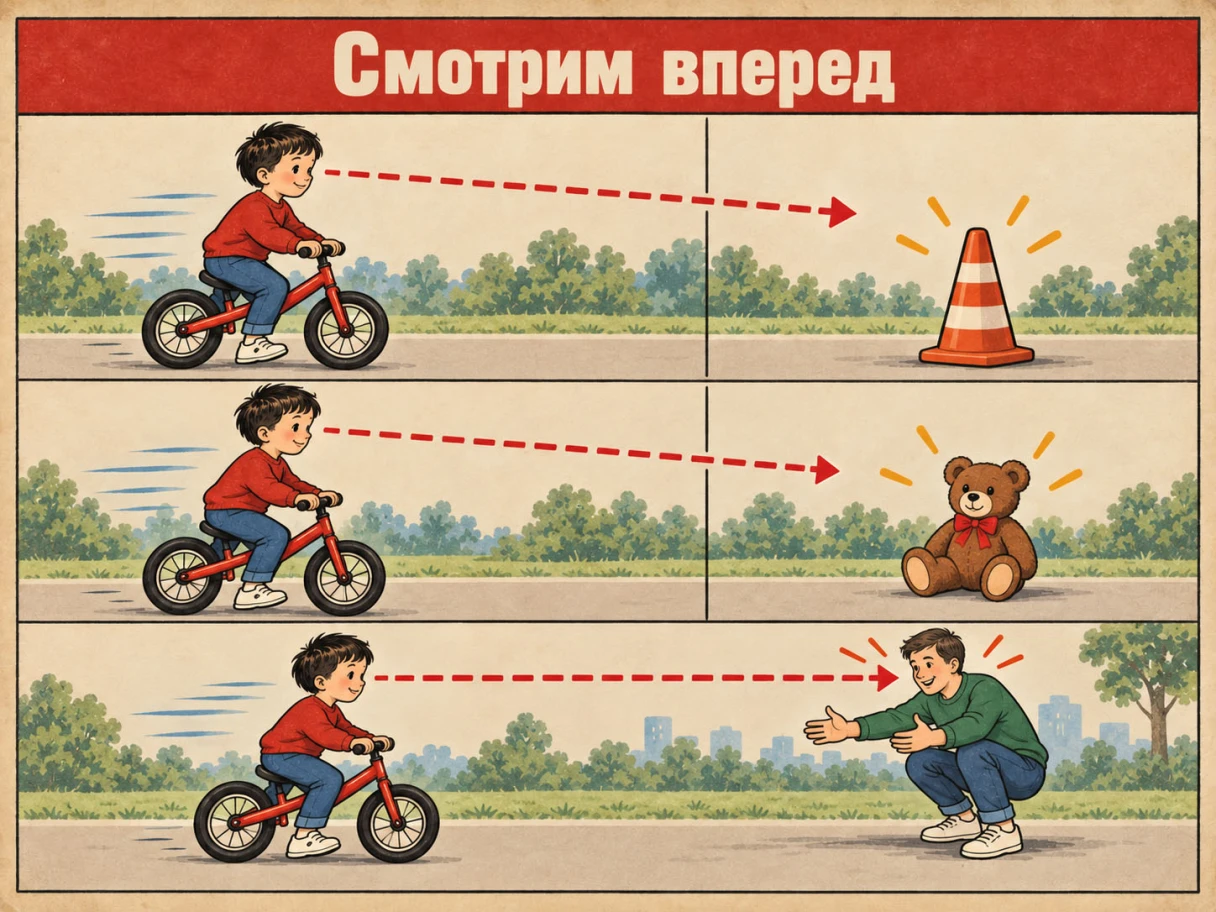 Учимся смотреть вперед во время движения. Источник: нейросеть