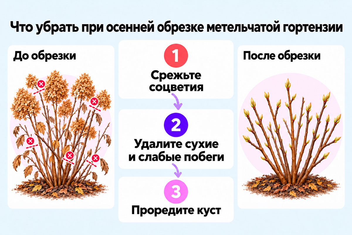 Как обрезать метельчатую гортензию осенью.