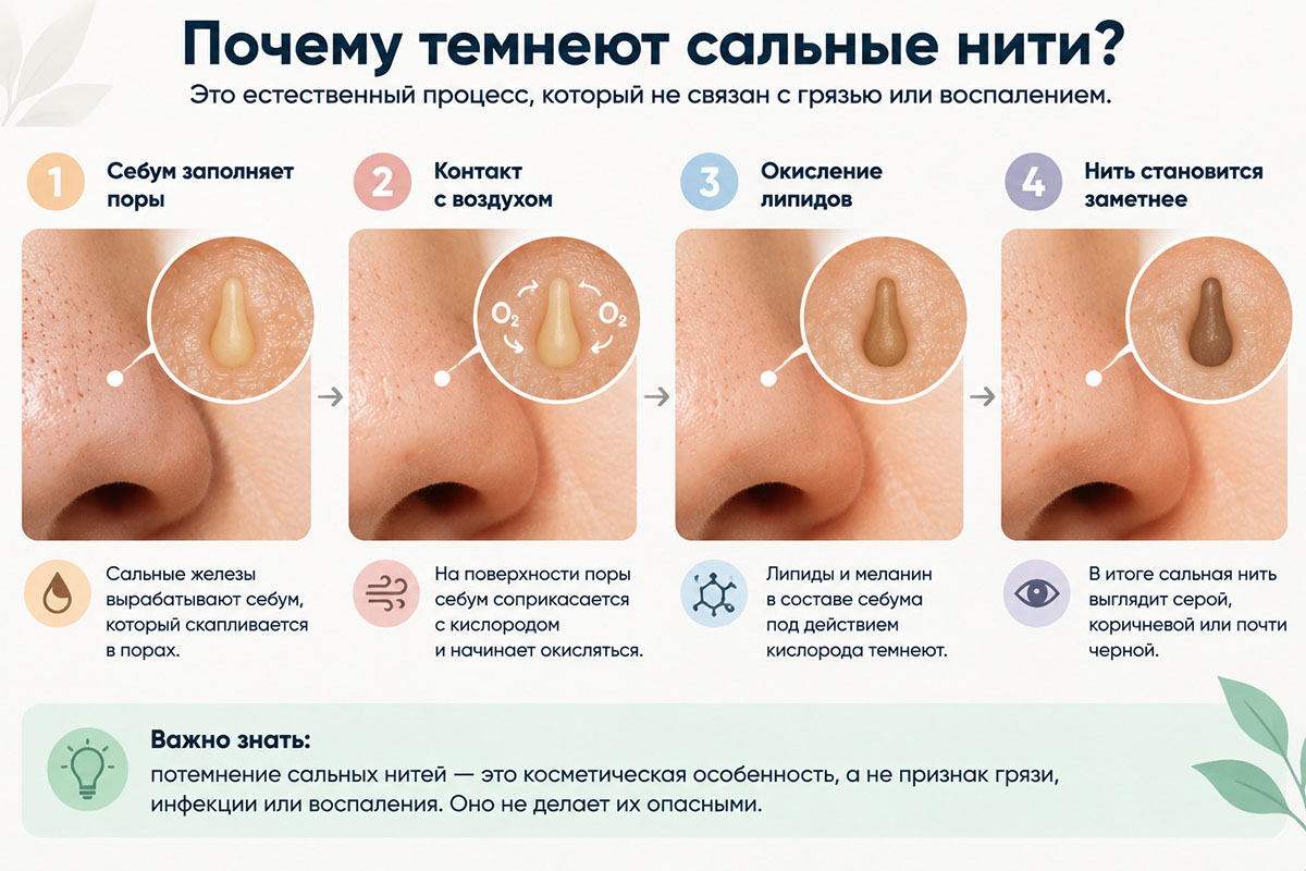 себум потемнел 