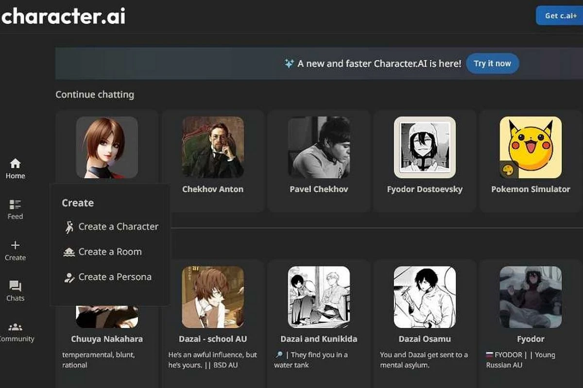 character.ai создание бота