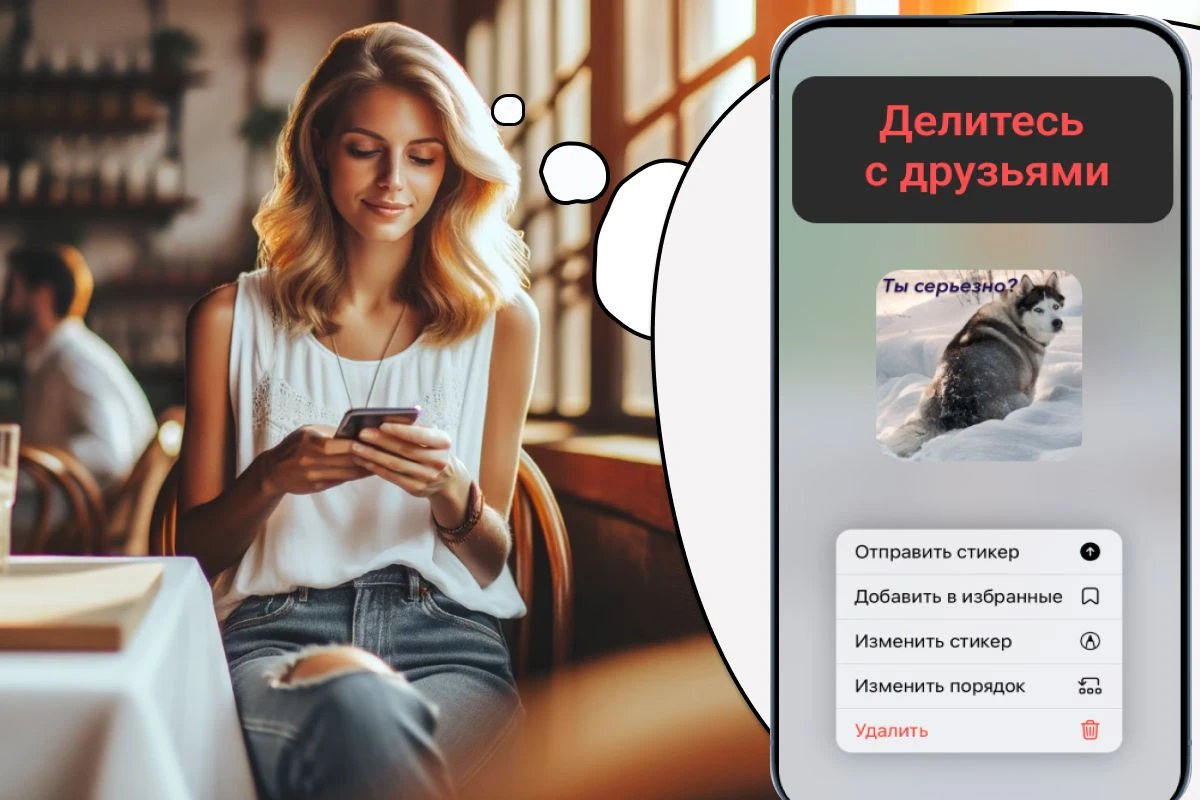 как из фото сделать стикер