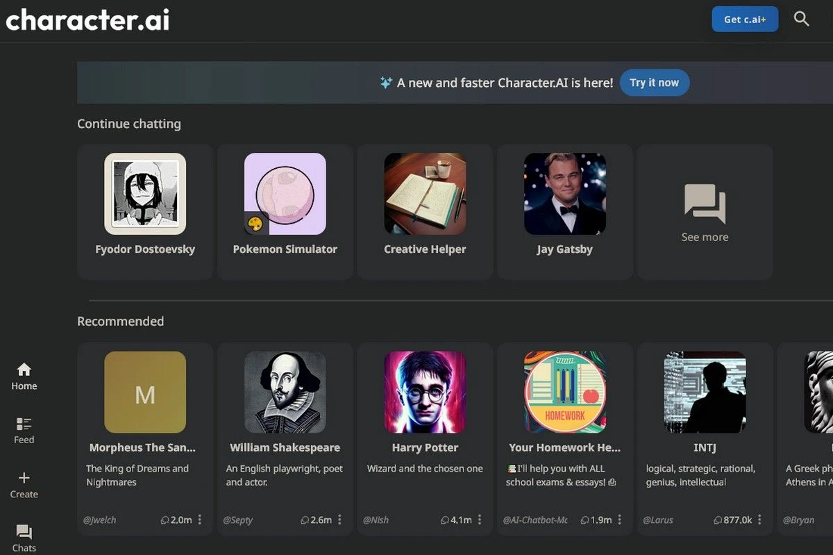 character.ai главная