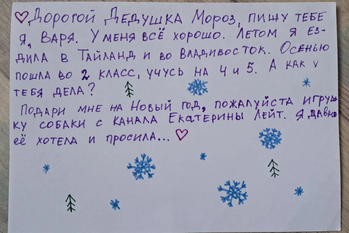письмо деду морозу