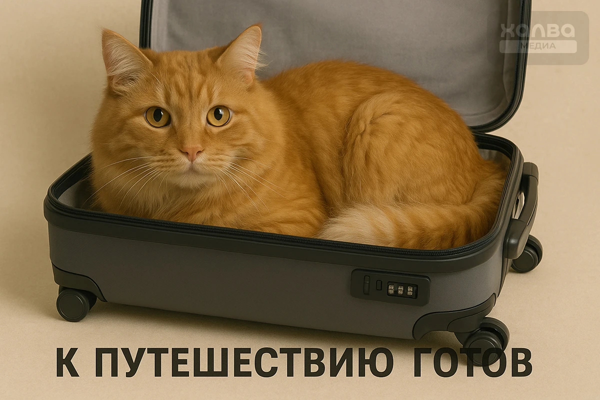 Ну как оставить дома пушистого любимца!
