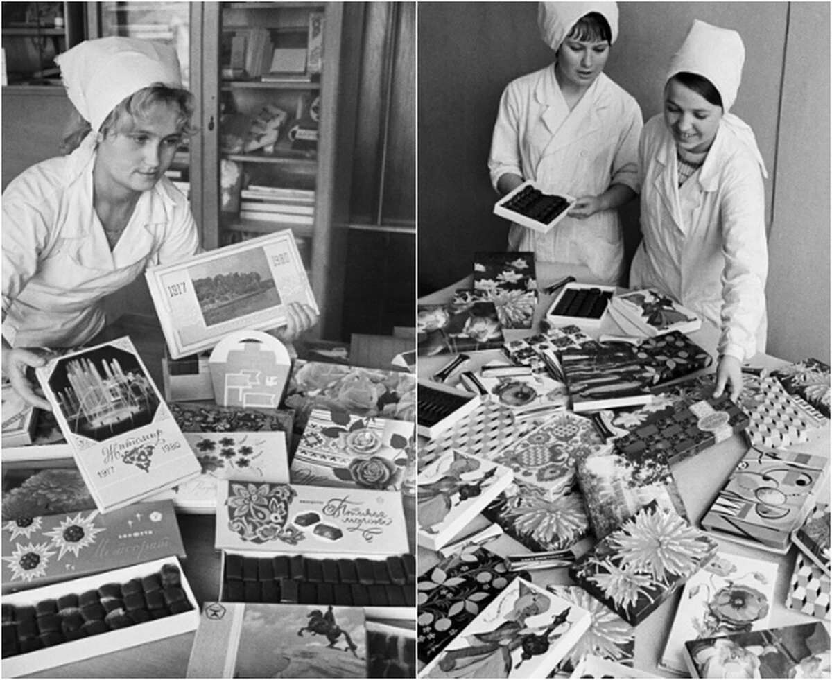 Кондитеры за работой — так выглядело производство в советское время. Источник: «Север-Метрополь»