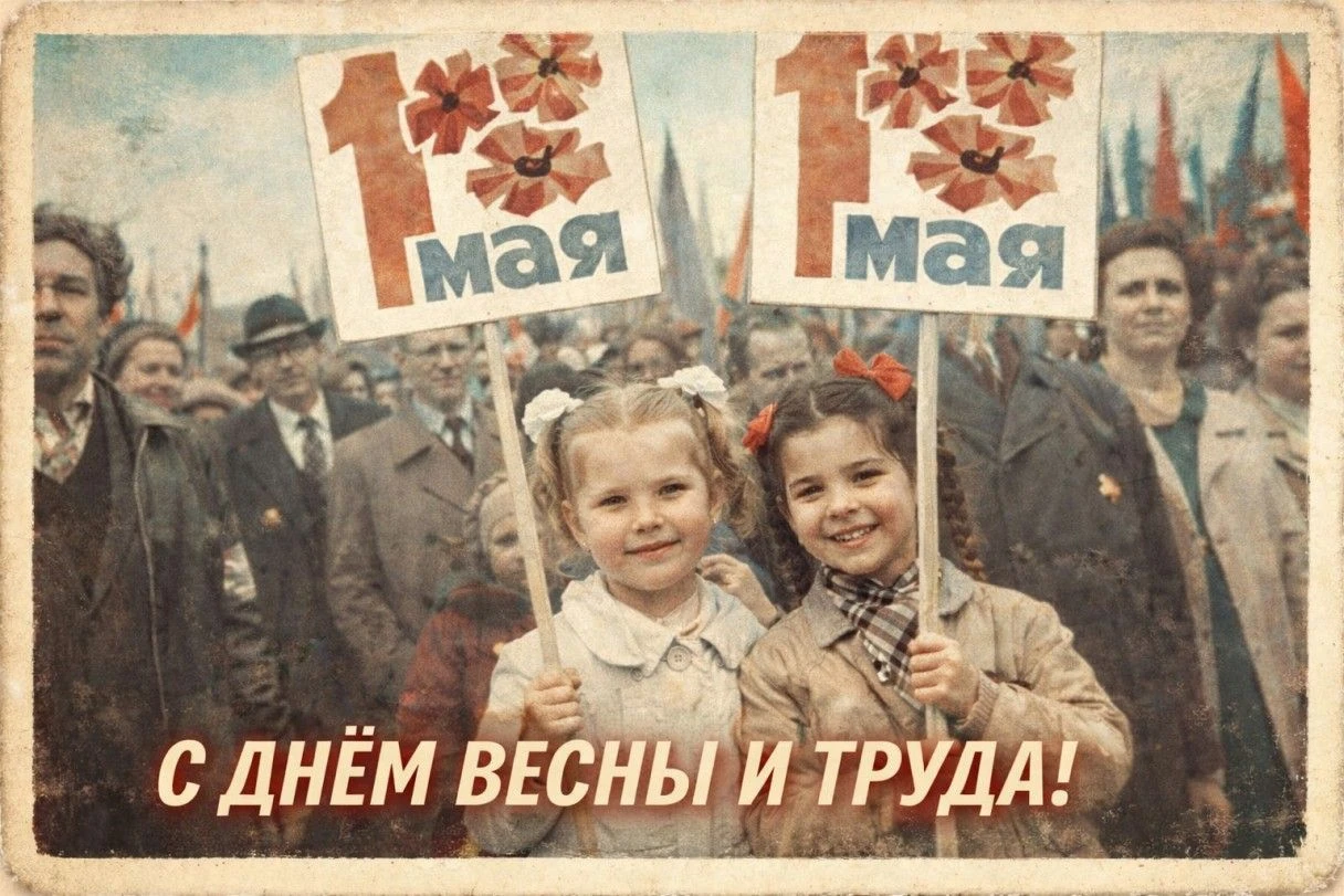 советские открытки с 1 мая