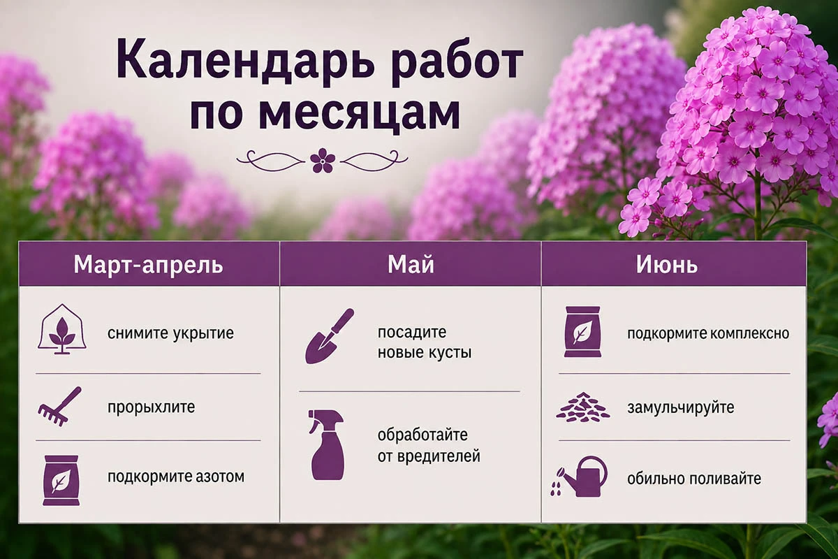 Календарь работ по месяцам. Источник: нейросеть