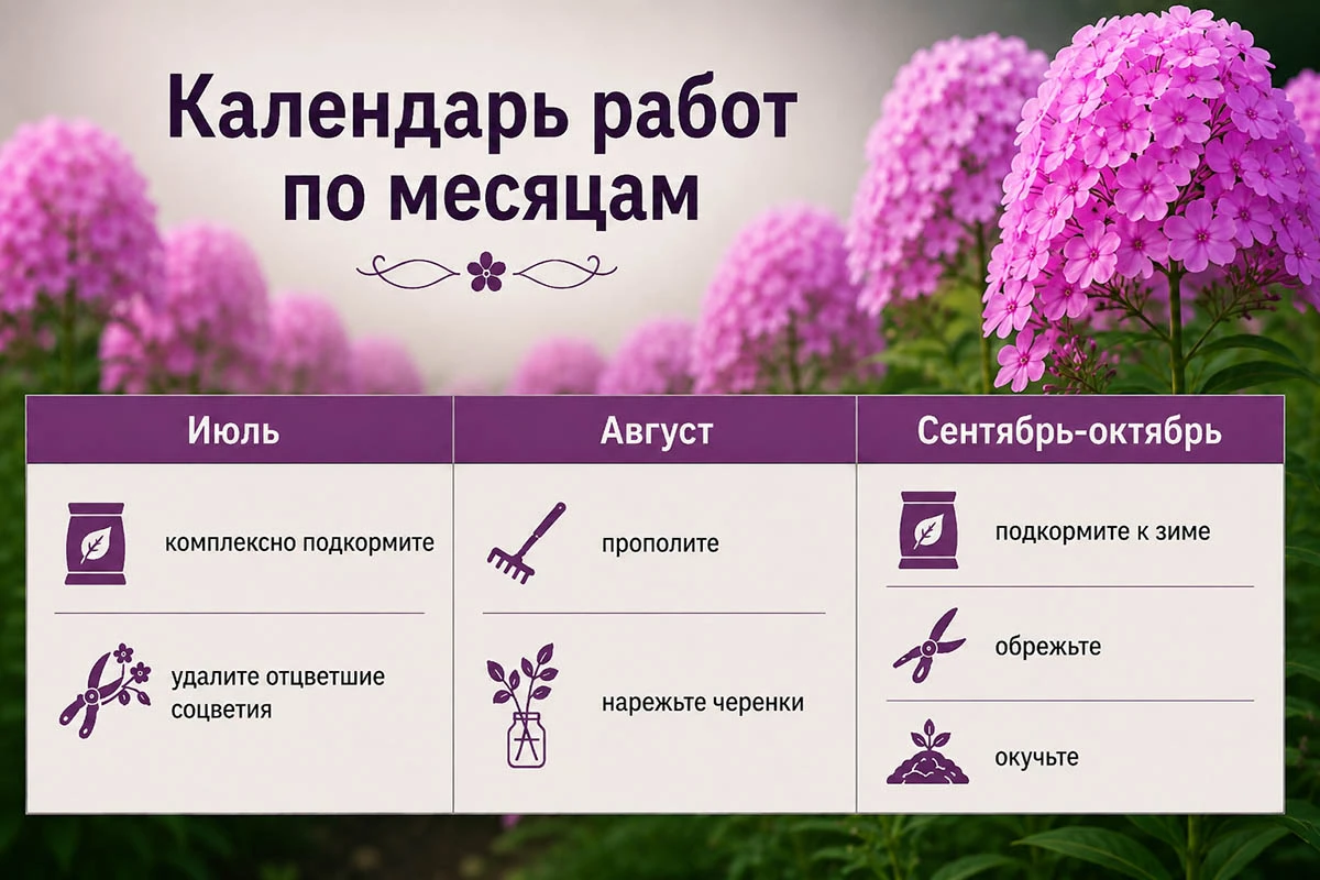 Календарь работ по месяцам. Источник: нейросеть