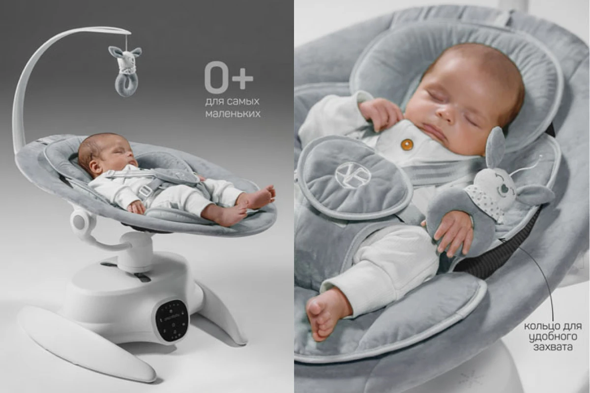 <a href="https://www.holodilnik.ru/kids/swings_electroswings/amarobaby/ab24_22smart_11/?utm_medium=referral&utm_source=media.halvacard.ru&utm_campaign=blog&utm_term=photo_partner" target="_blank" rel="noopener"><span style="font-weight: 400;">Электрокачели Amarobaby Smart swing</span></a><span style="font-weight: 400;"> с поворотным сидением, тремя положениями спинки, таймером и пятью режимами качания. Стоимость — 11 999 рублей, с Халвой на 10 месяцев — 1199,9 рублей в месяц. Источник: holodilnik.ru</span>