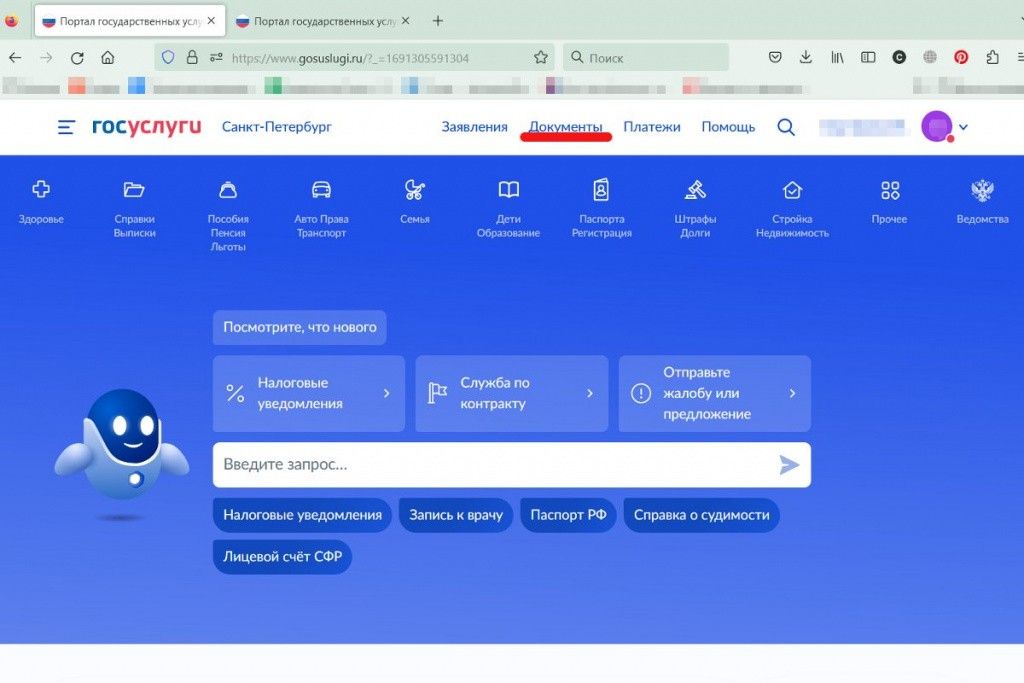 Обратите внимание на шапку страницы. Источник: gosuslugi.ru