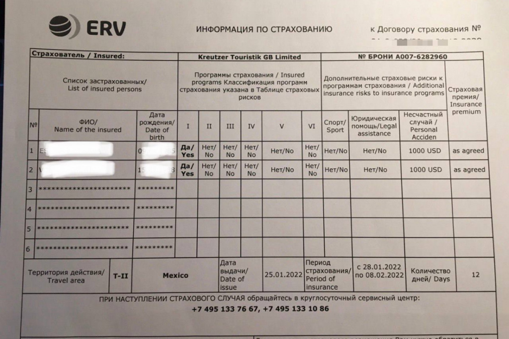 виды страхования в туризме